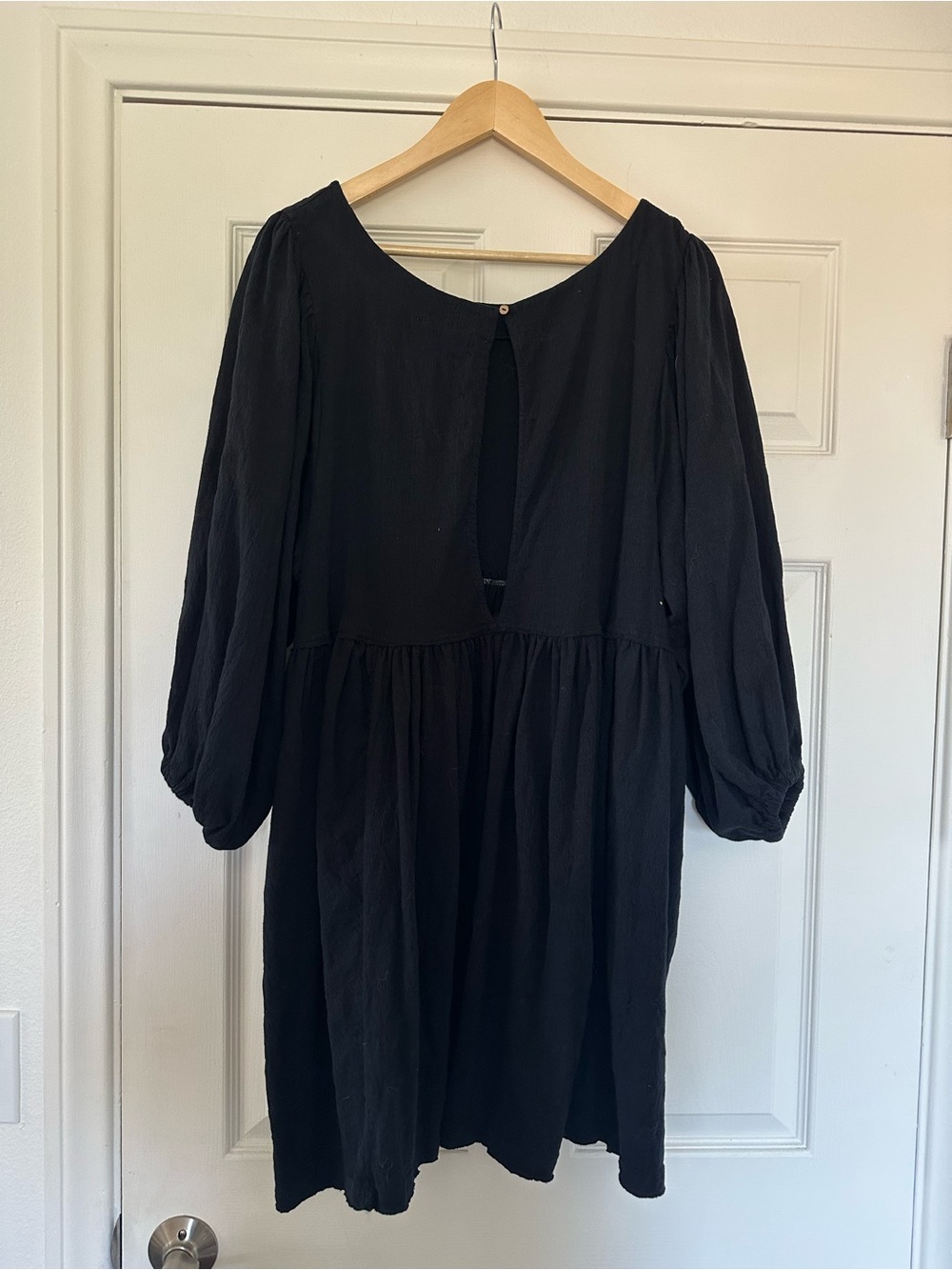 Free People Beach Get Obsessed Gauzy Babydoll Dress Black Boho Vacation medium - Picture 7 of 7